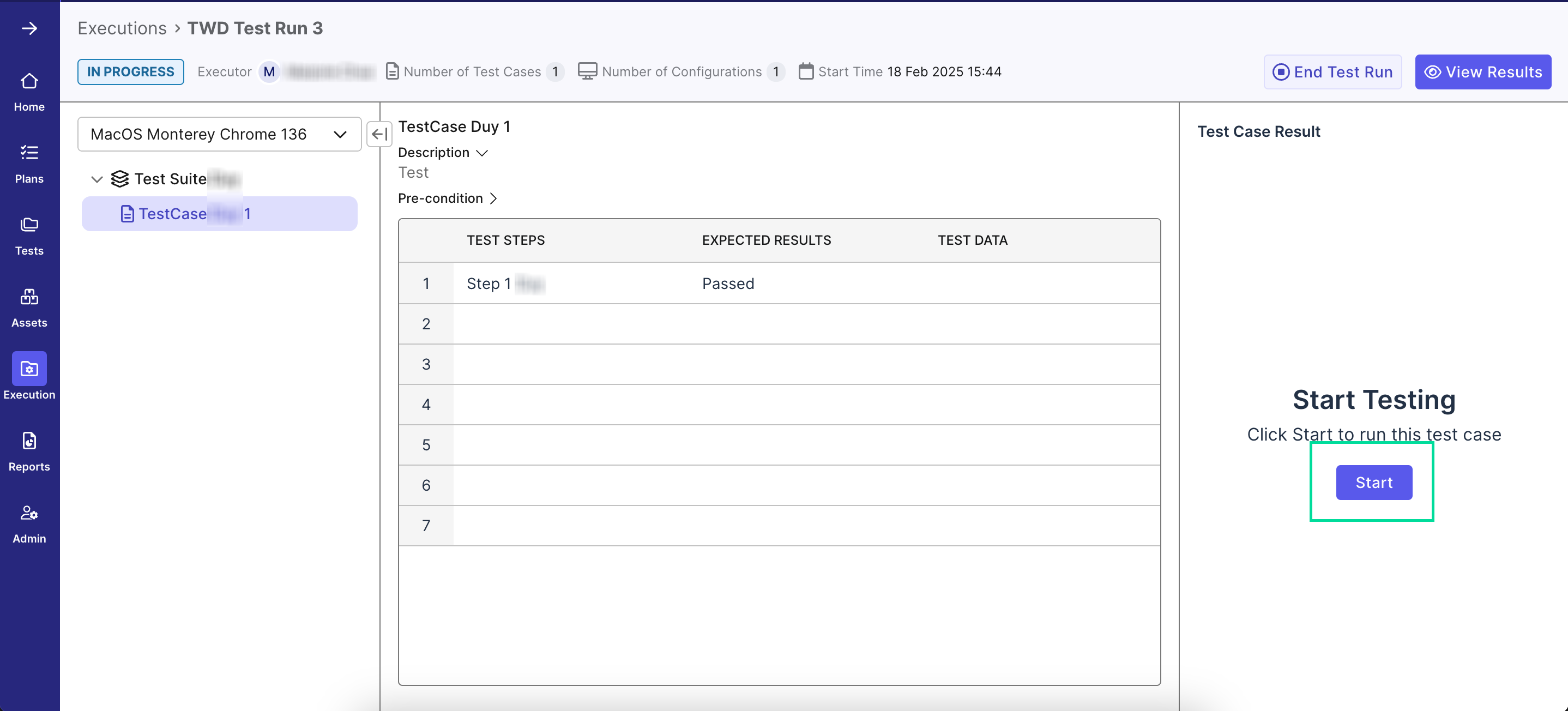 TO3 Start Test Case